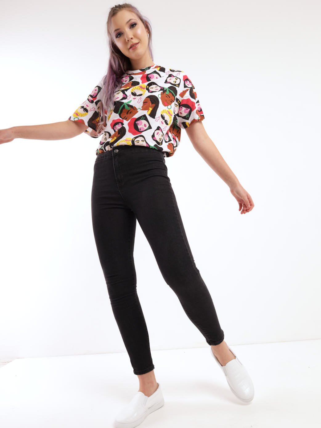 Ladies Charcoal Hi-Rise Tube Skinny Denim Jean