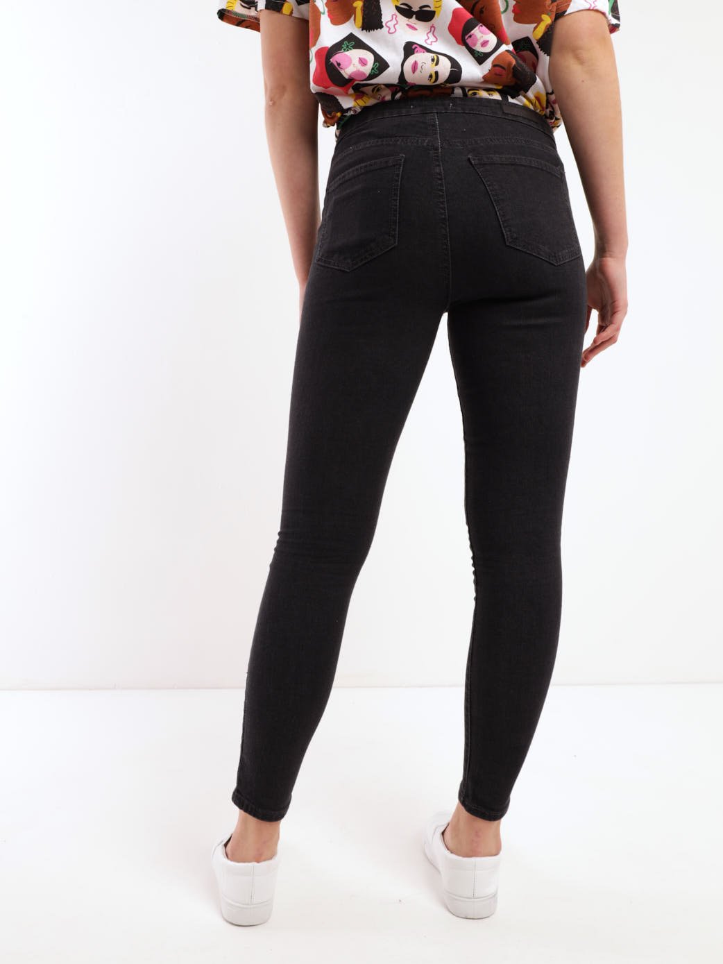 Ladies Charcoal Hi-Rise Tube Skinny Denim Jean