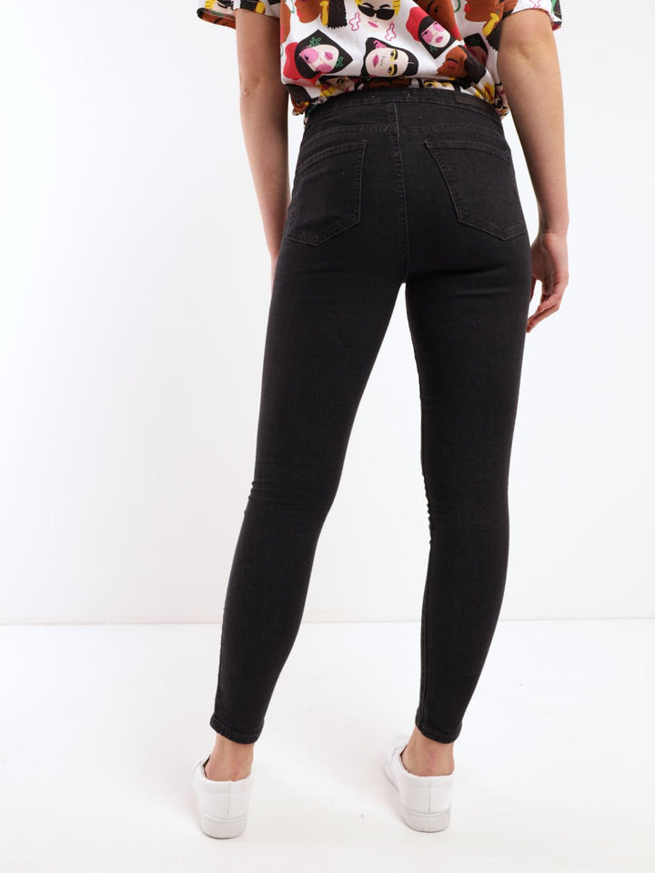 Ladies Charcoal Hi-Rise Tube Skinny Denim Jean