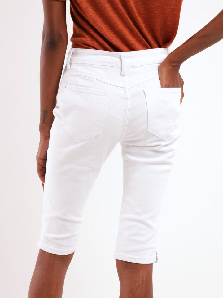 Ladies Capri Short - White