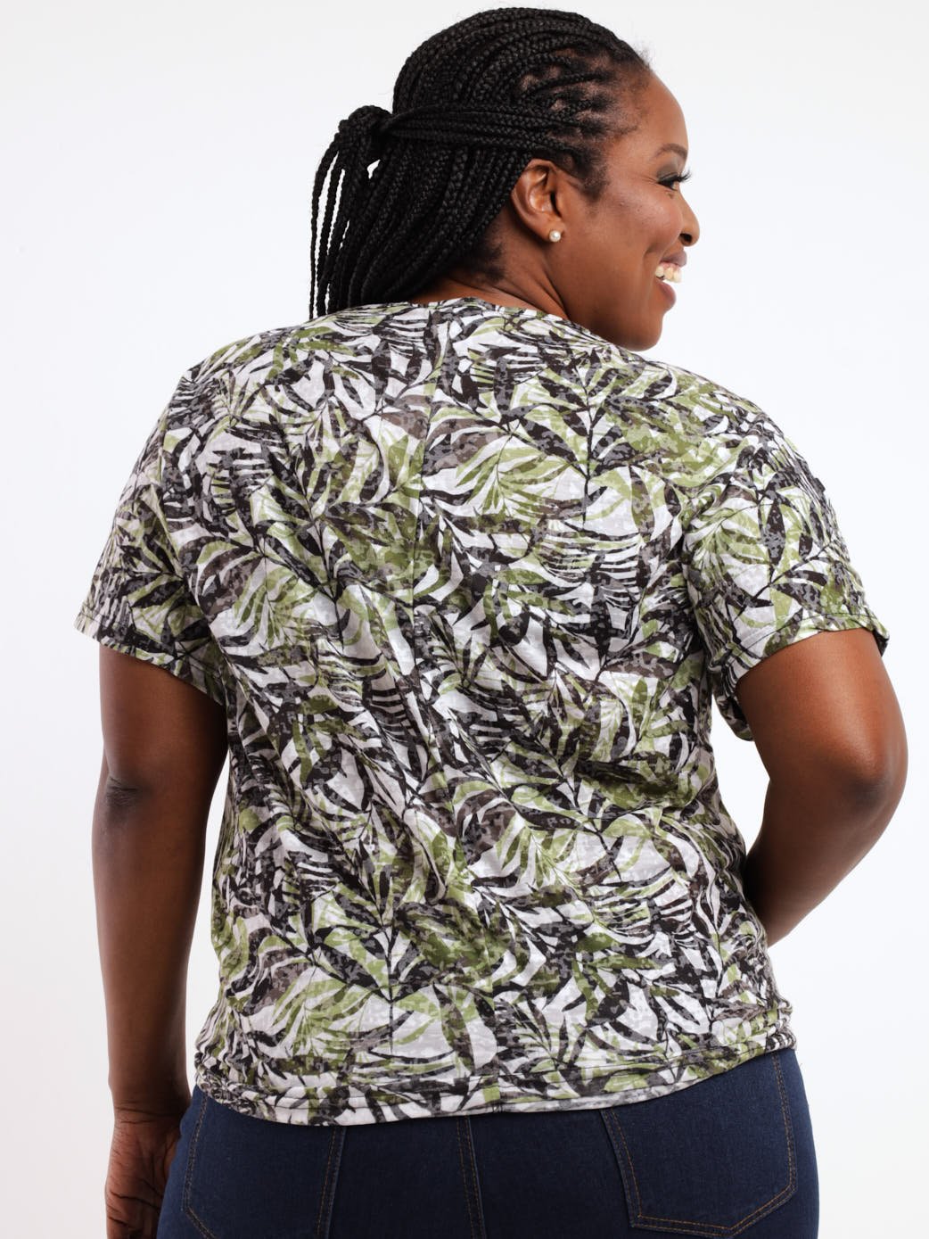 Ladies Cold Shoulder Top With Front Tie