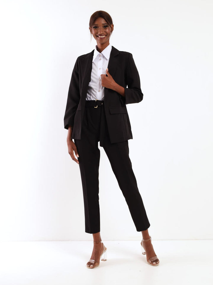 Ladies Half Lined Blazer - Black