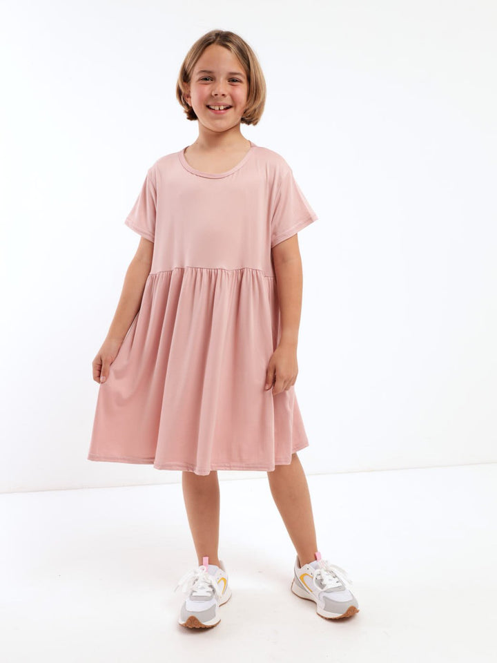 Girls Easy Waist Dress - Pink