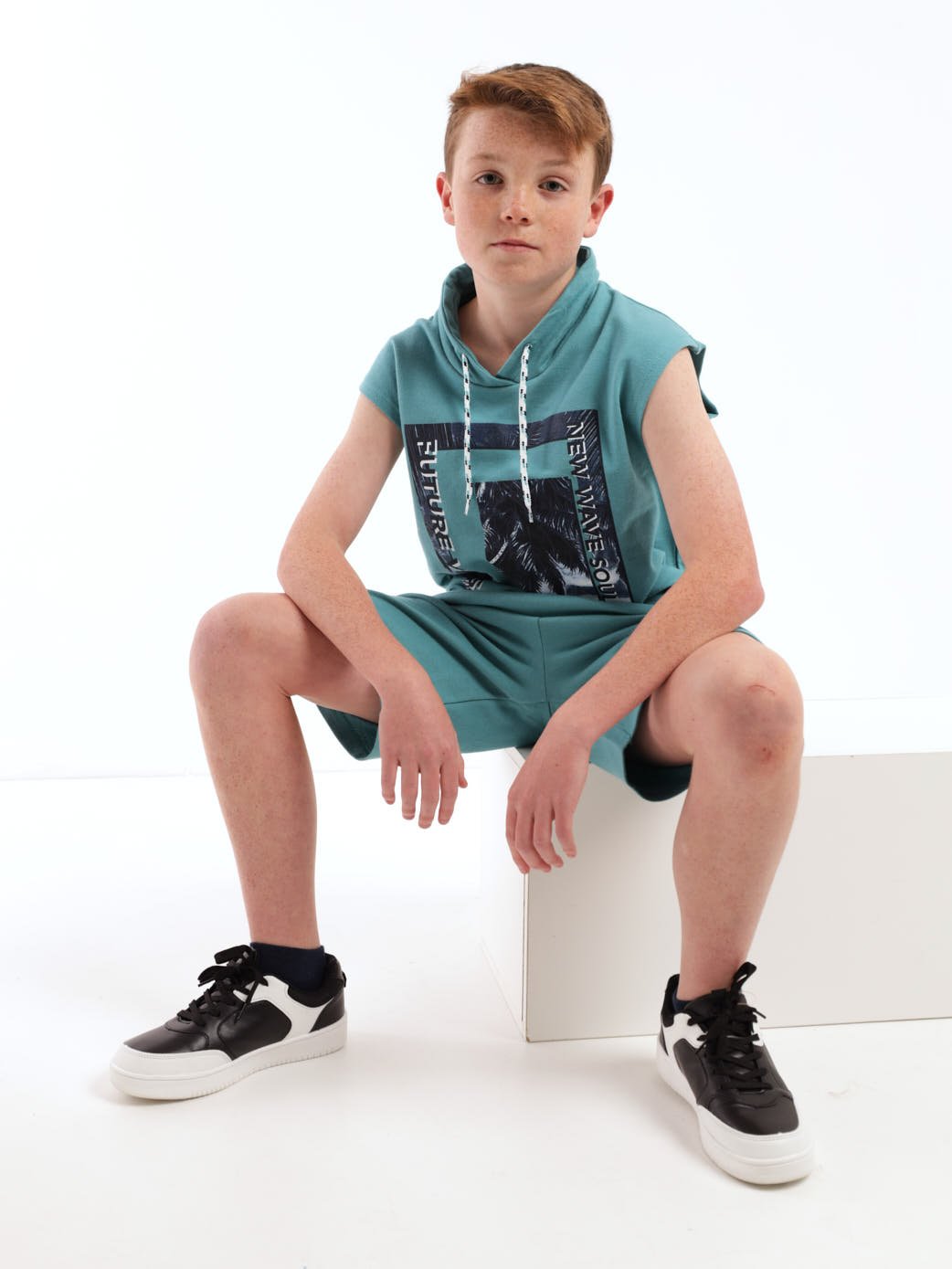 Boys Sleeveless Florida Active Top - Light Blue