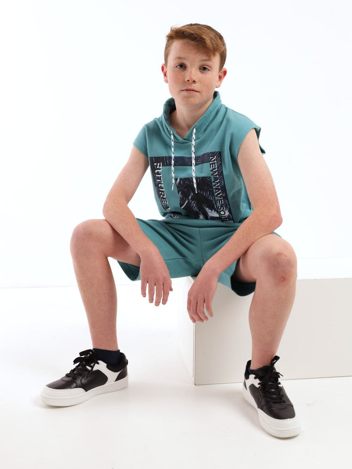 Boys Sleeveless Florida Active Top - Light Blue