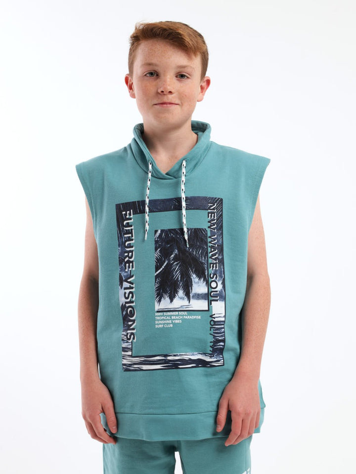 Boys Sleeveless Florida Active Top - Light Blue
