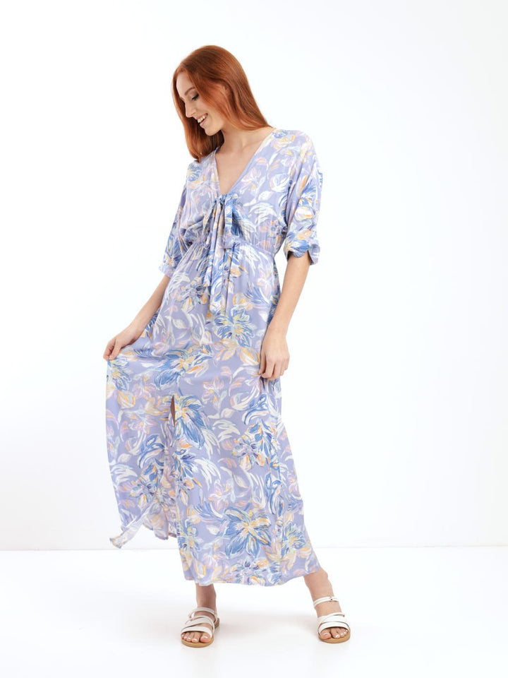 Ladies Waisted Floral Maxi Dress