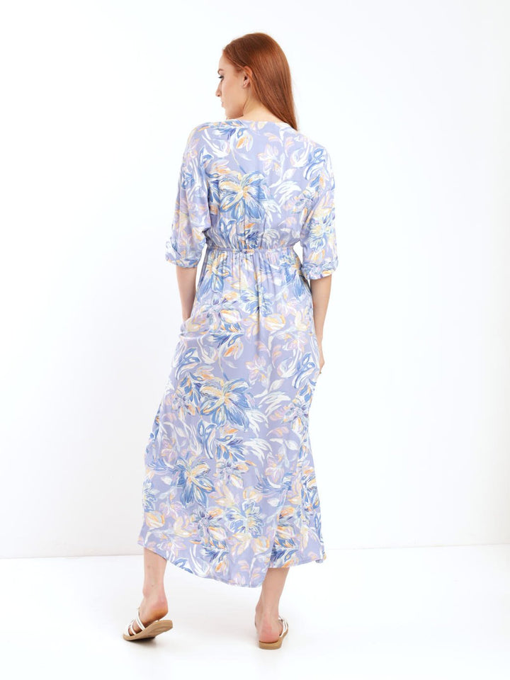 Ladies Waisted Floral Maxi Dress
