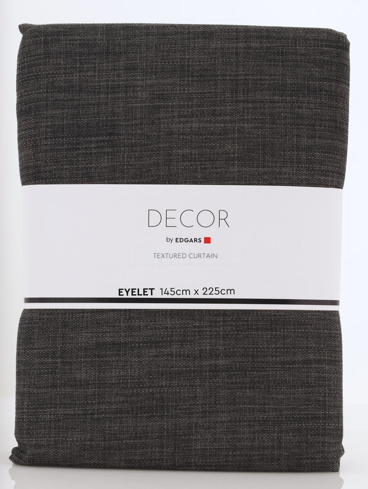 Melange Tweed - Eyelet Lined Curtain - Grey