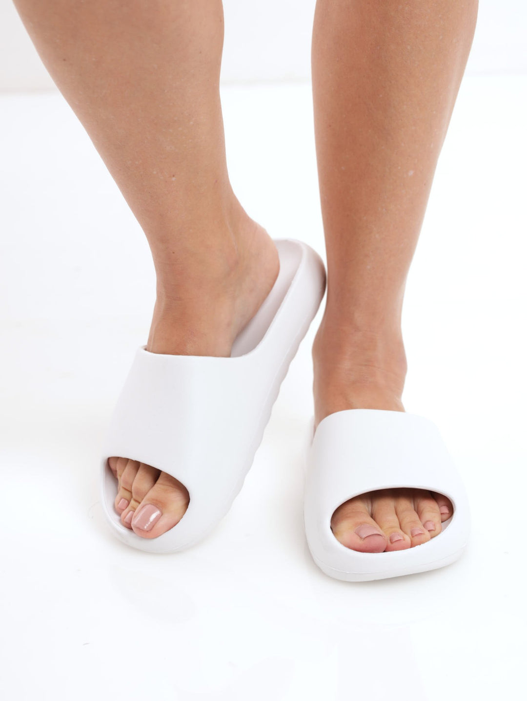 Ladies Summer Slide Sandal - White