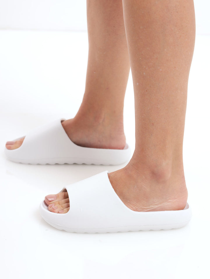 Ladies Summer Slide Sandal - White