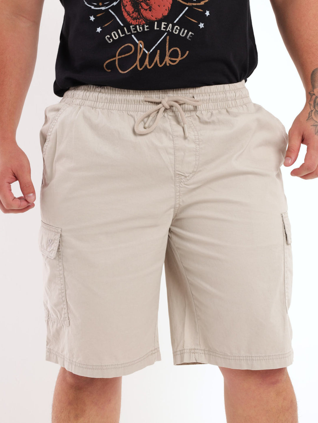 Men's Pull-On Cargo Short - Stone