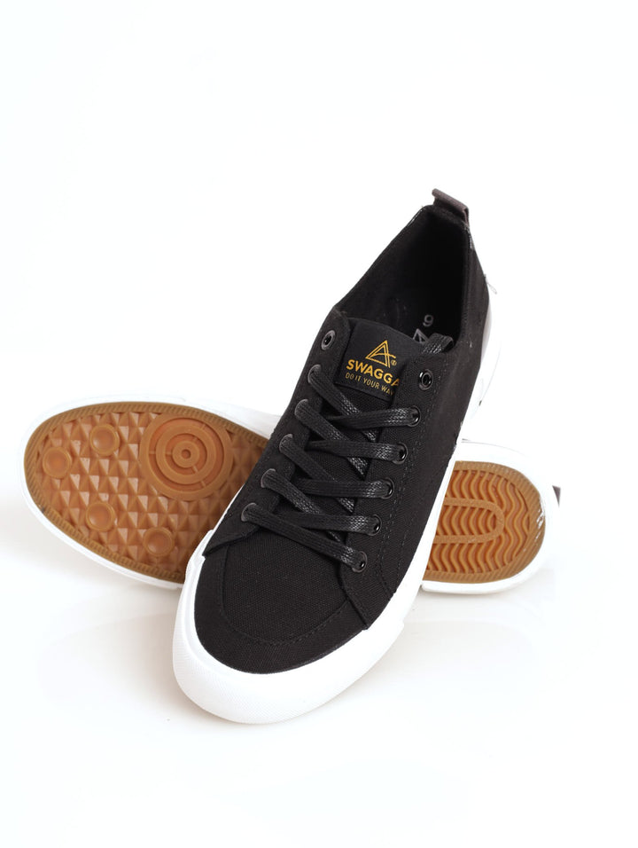 Men's Canvas Lace-Up Sneaker - Black