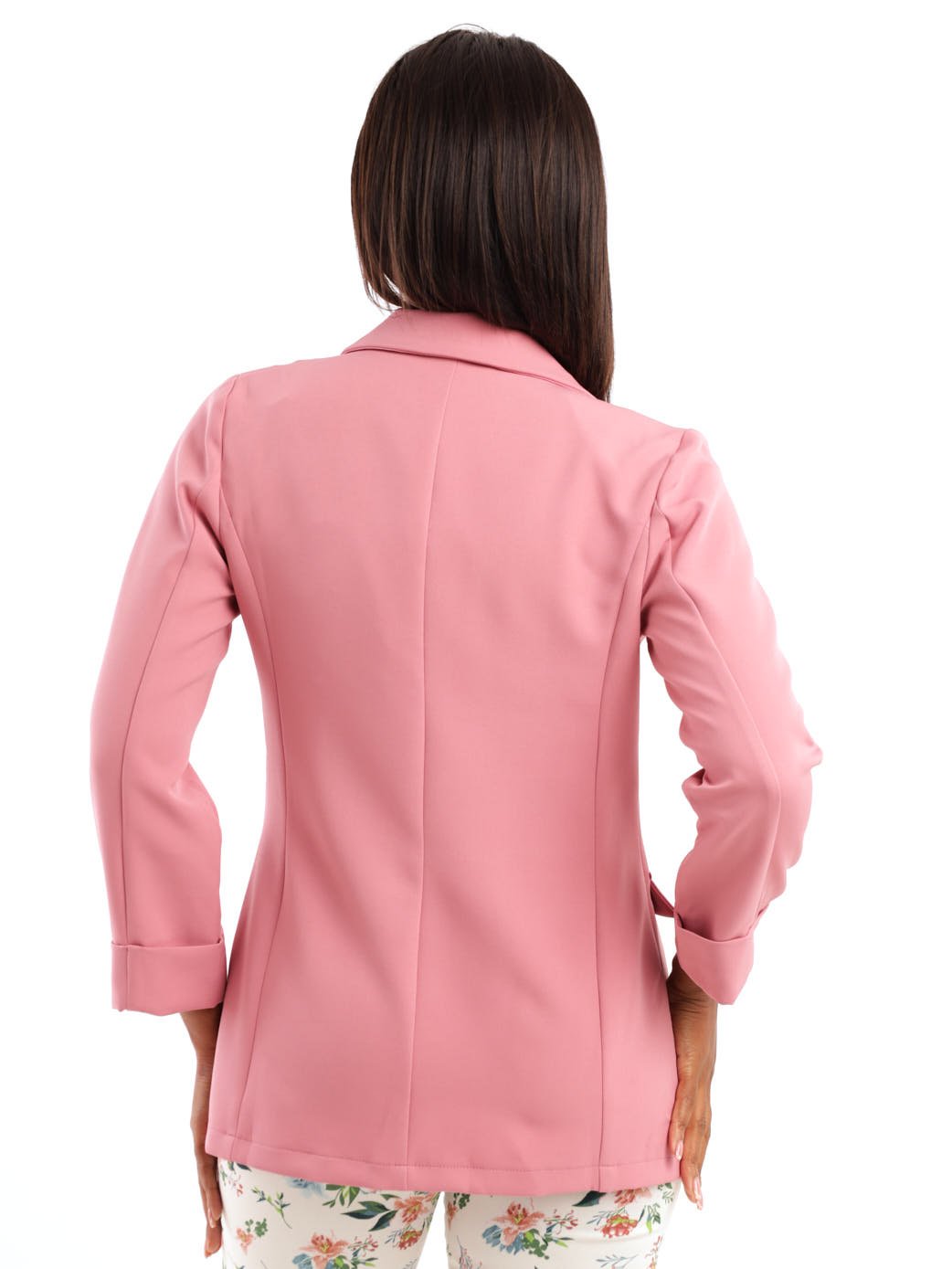 Ladies Half Lined Blazer - Dusty Rose
