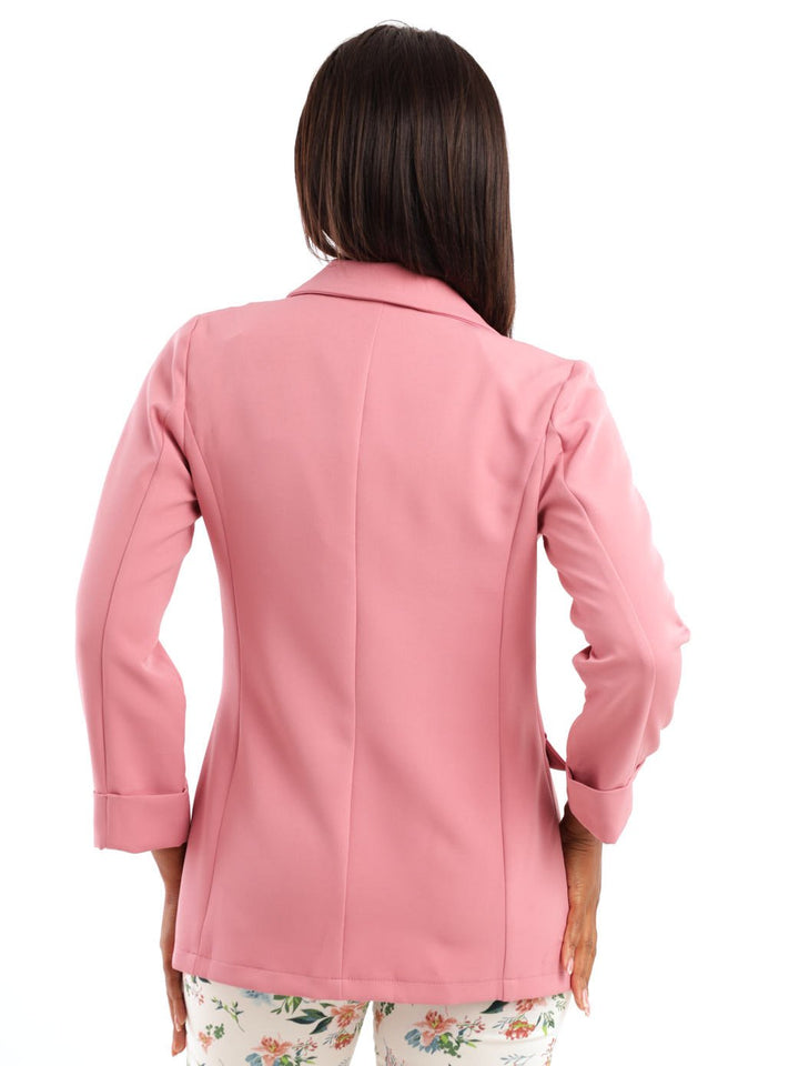 Ladies Half Lined Blazer - Dusty Rose