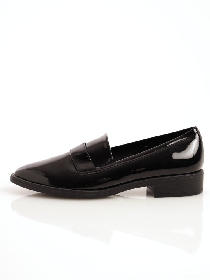 Ladies Pointed Toe Loafer - Black