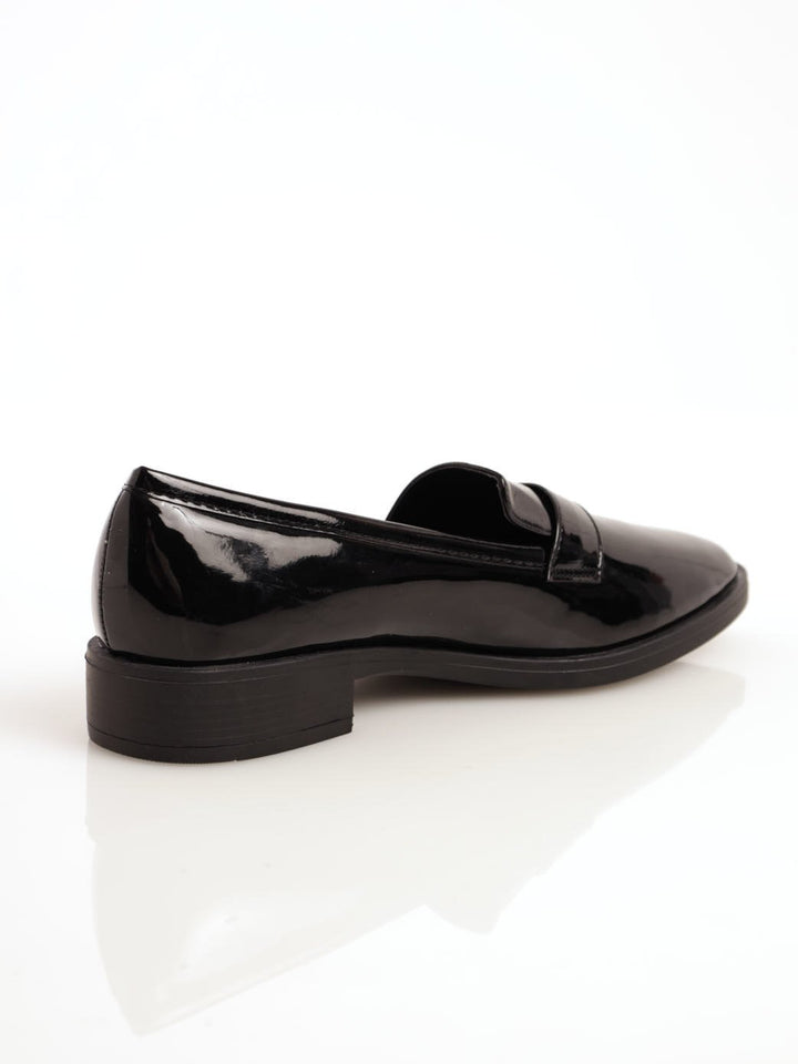 Ladies Pointed Toe Loafer - Black