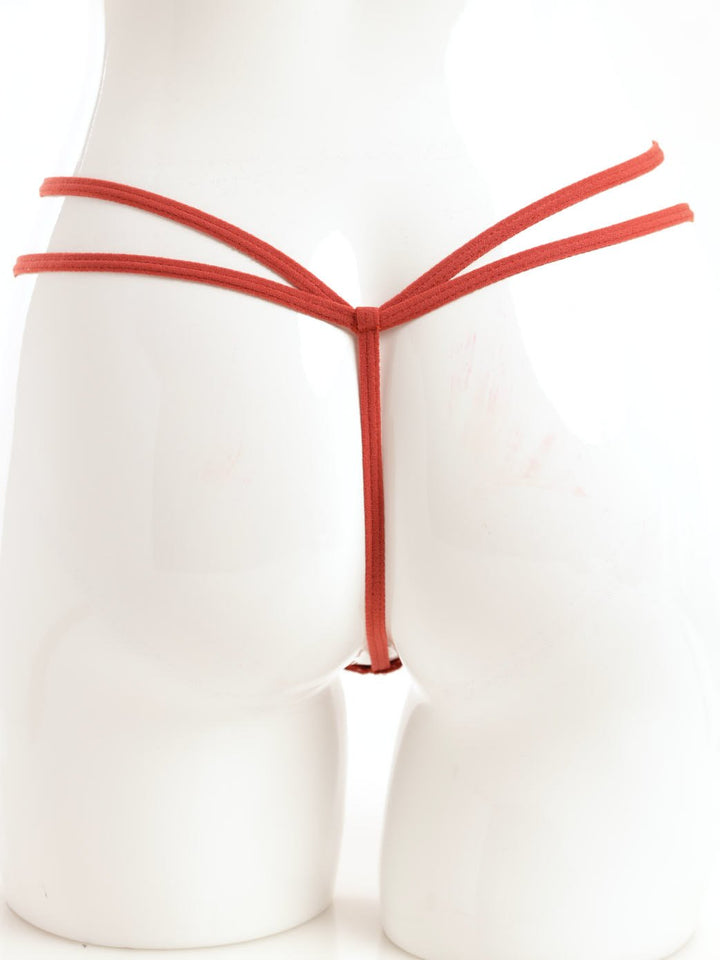 Ladies Lace T-String Panty - Rust