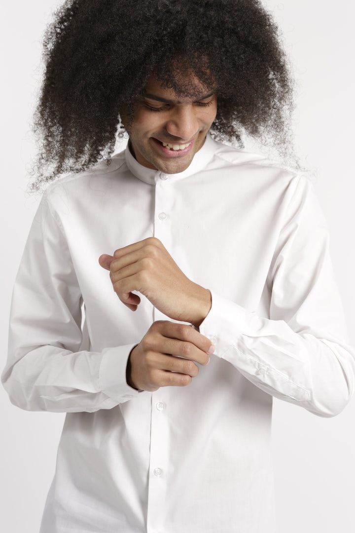 Men's Mandarin Shirt - White