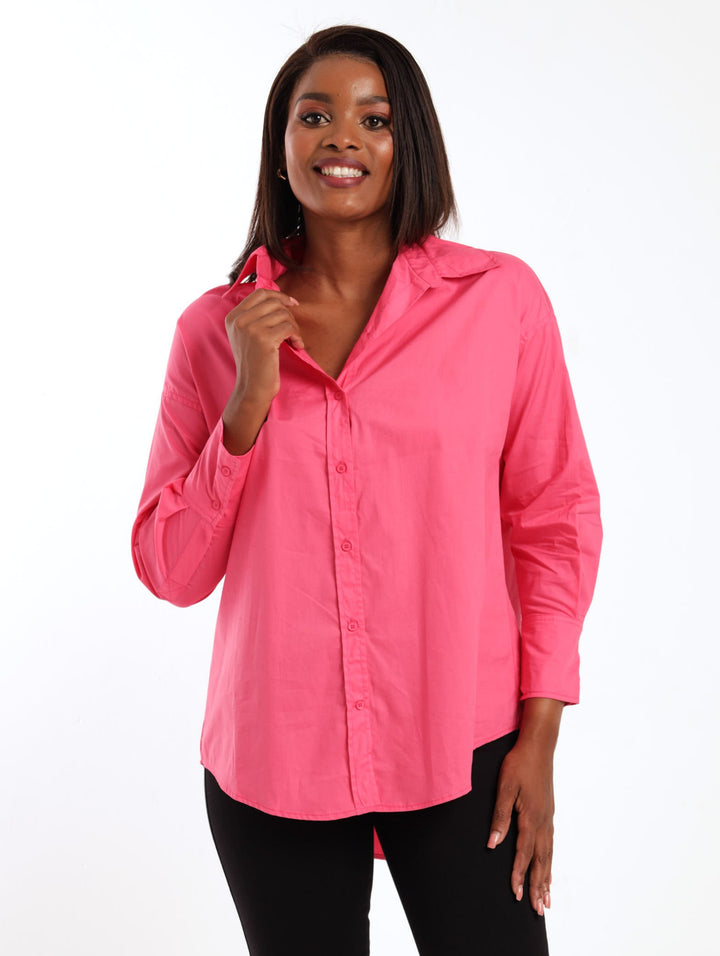 Ladies Poplin Shirt - Pink