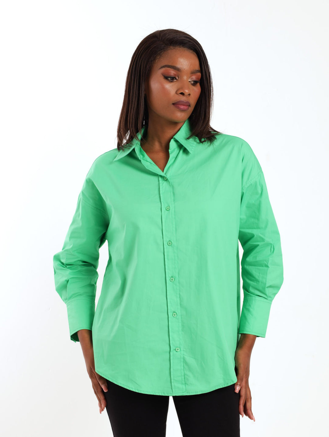 Ladies Poplin Shirt - Green