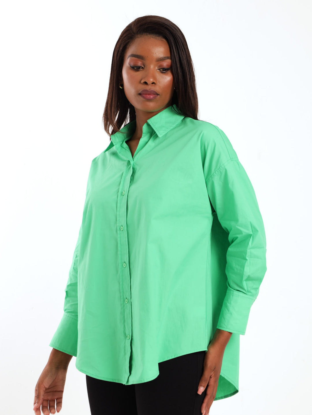 Ladies Poplin Shirt - Green