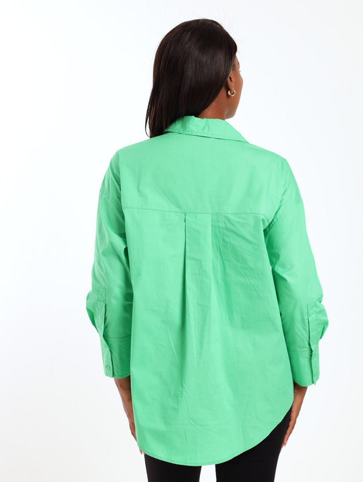 Ladies Poplin Shirt - Green