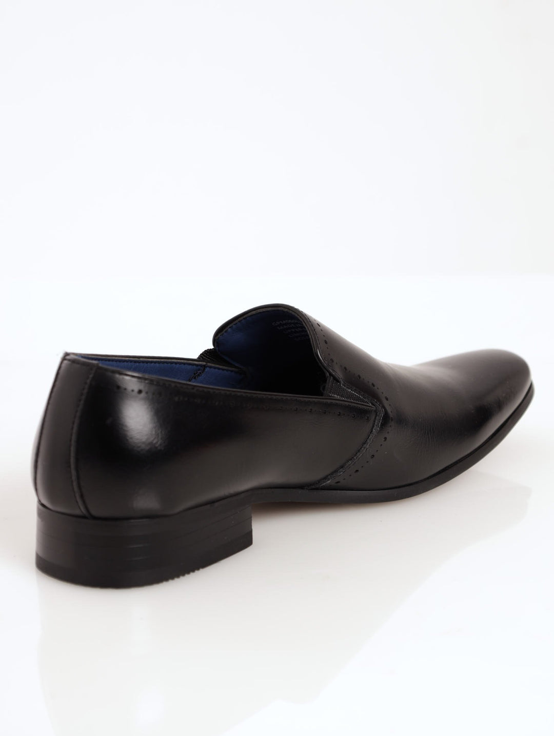Men's Plain Slip-On Shoe With Elastic Side - Black