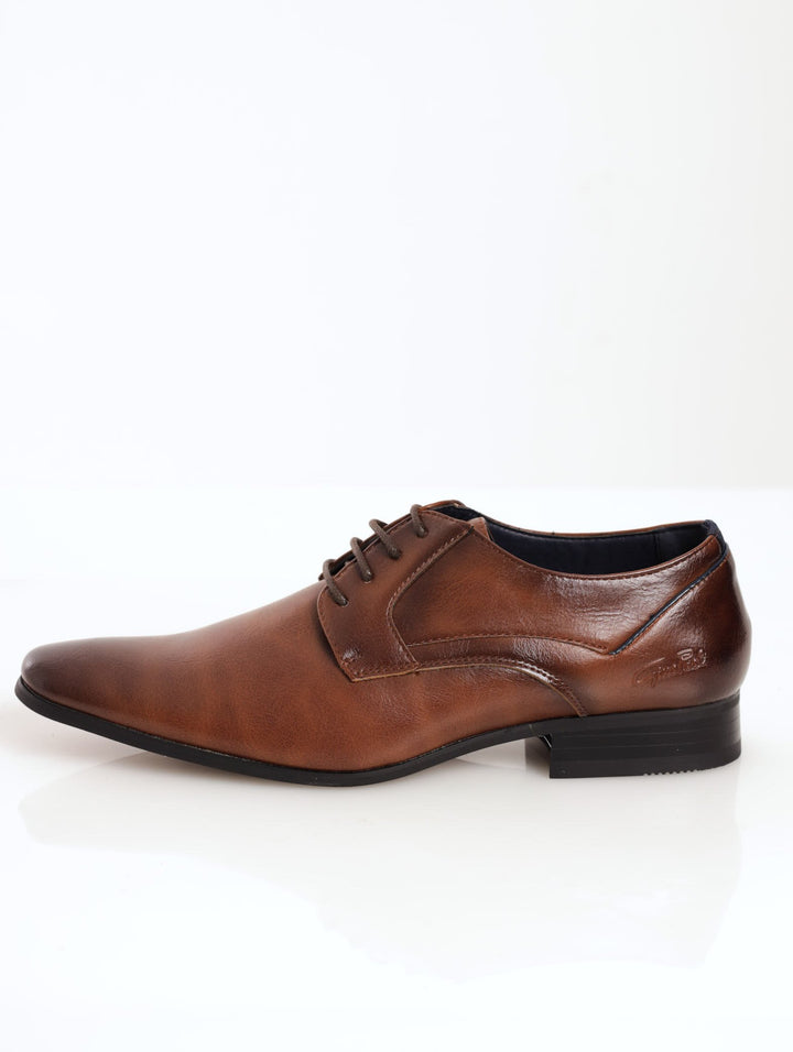 Men's Plain Upper Derby Shoe - Tan