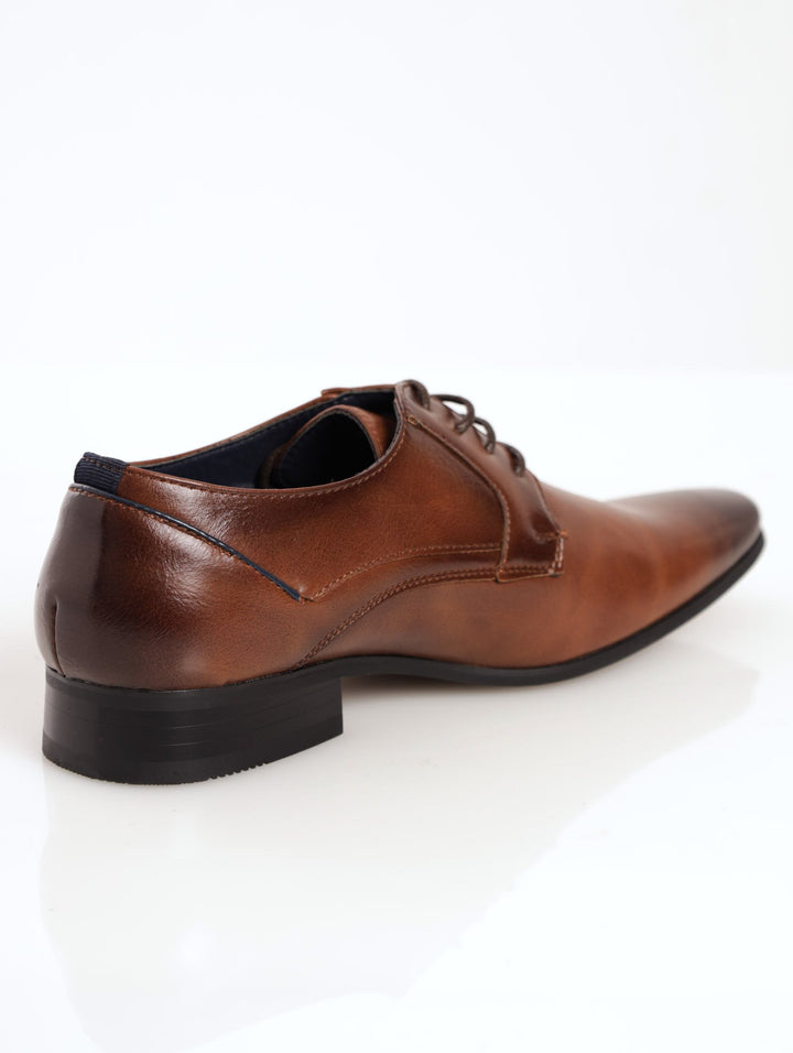 Men's Plain Upper Derby Shoe - Tan