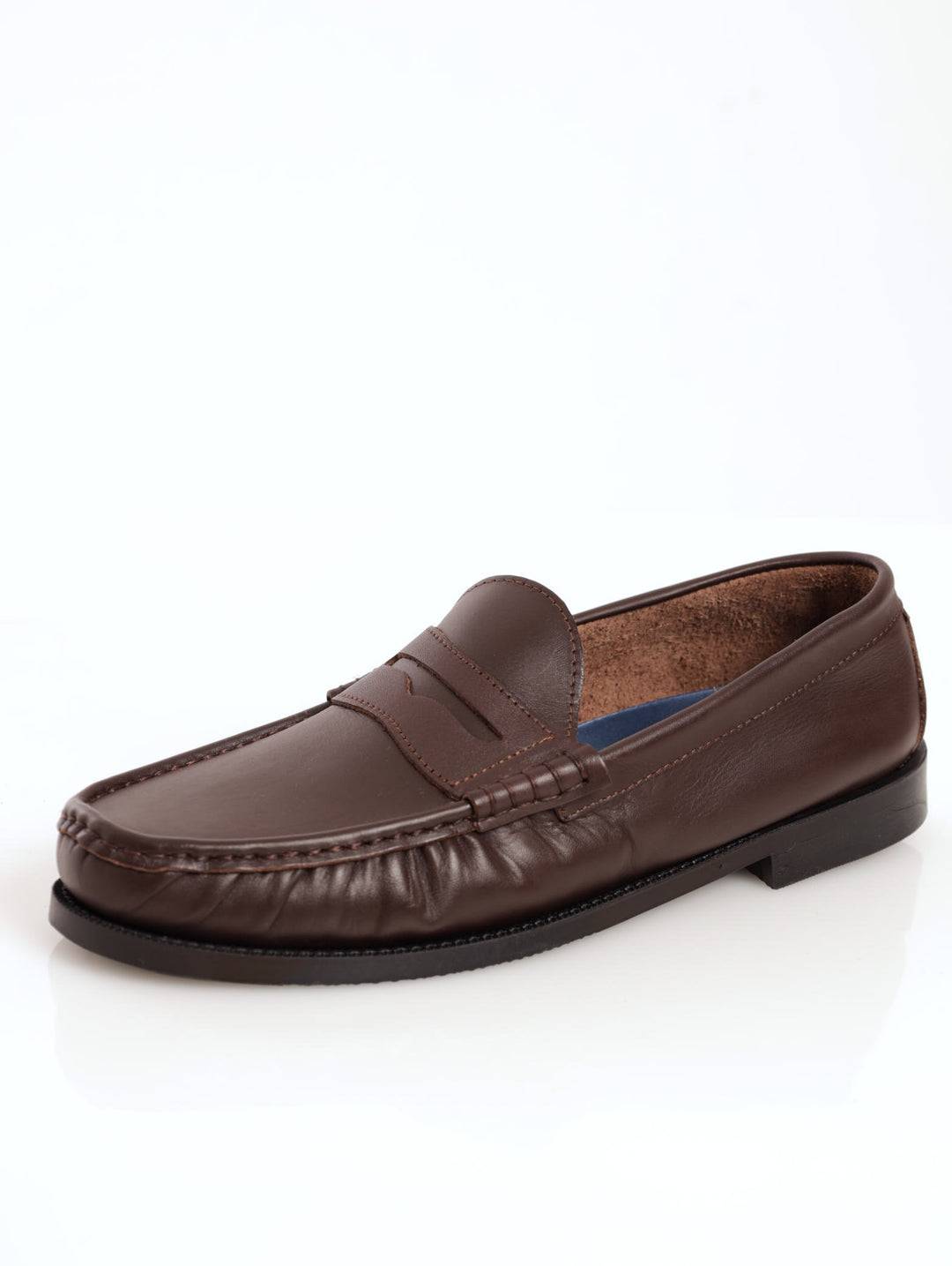 Men's Slip-On Penny Moccasin Leather Formal Shoe - Brown