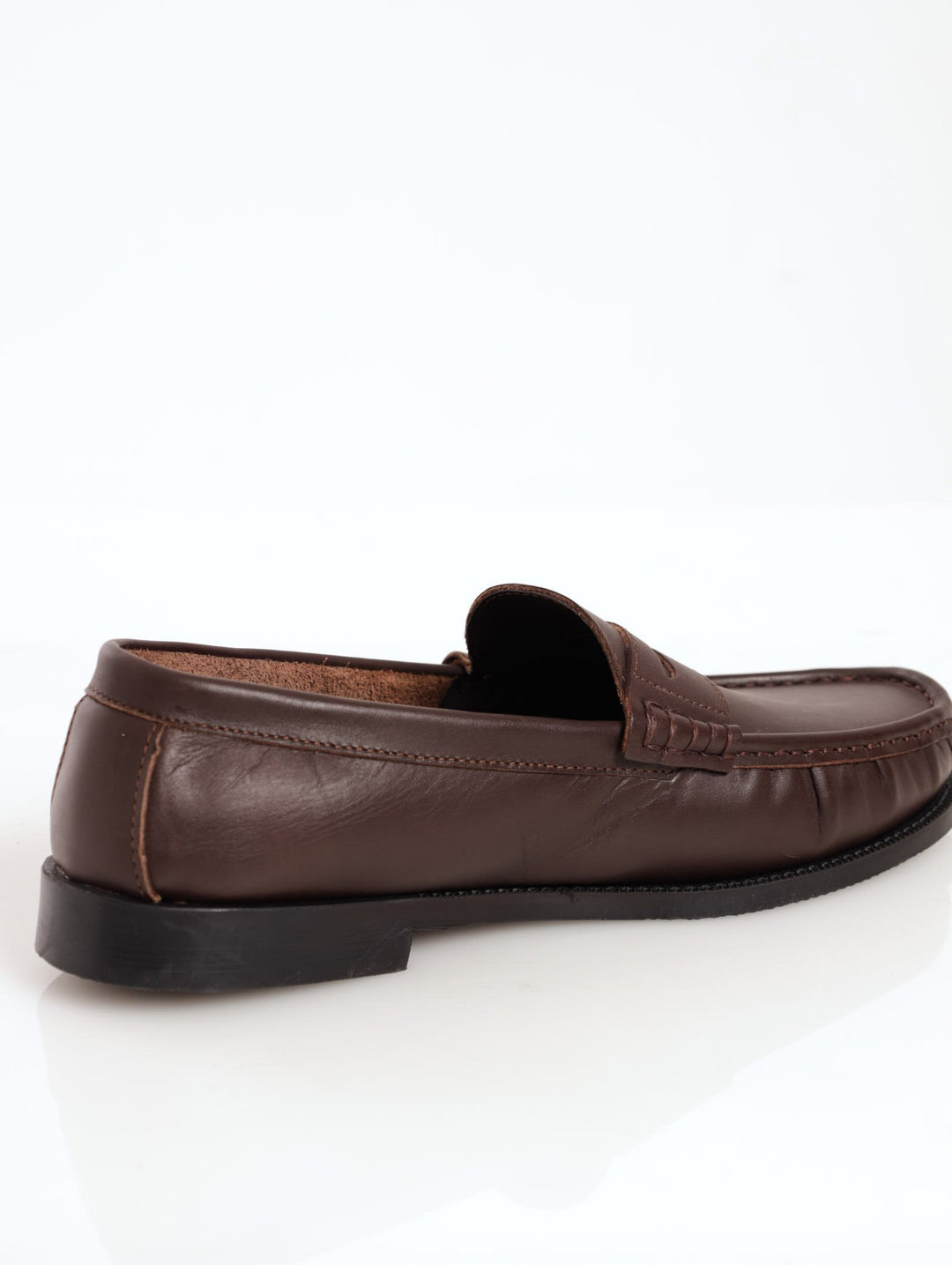 Men's Slip-On Penny Moccasin Leather Formal Shoe - Brown