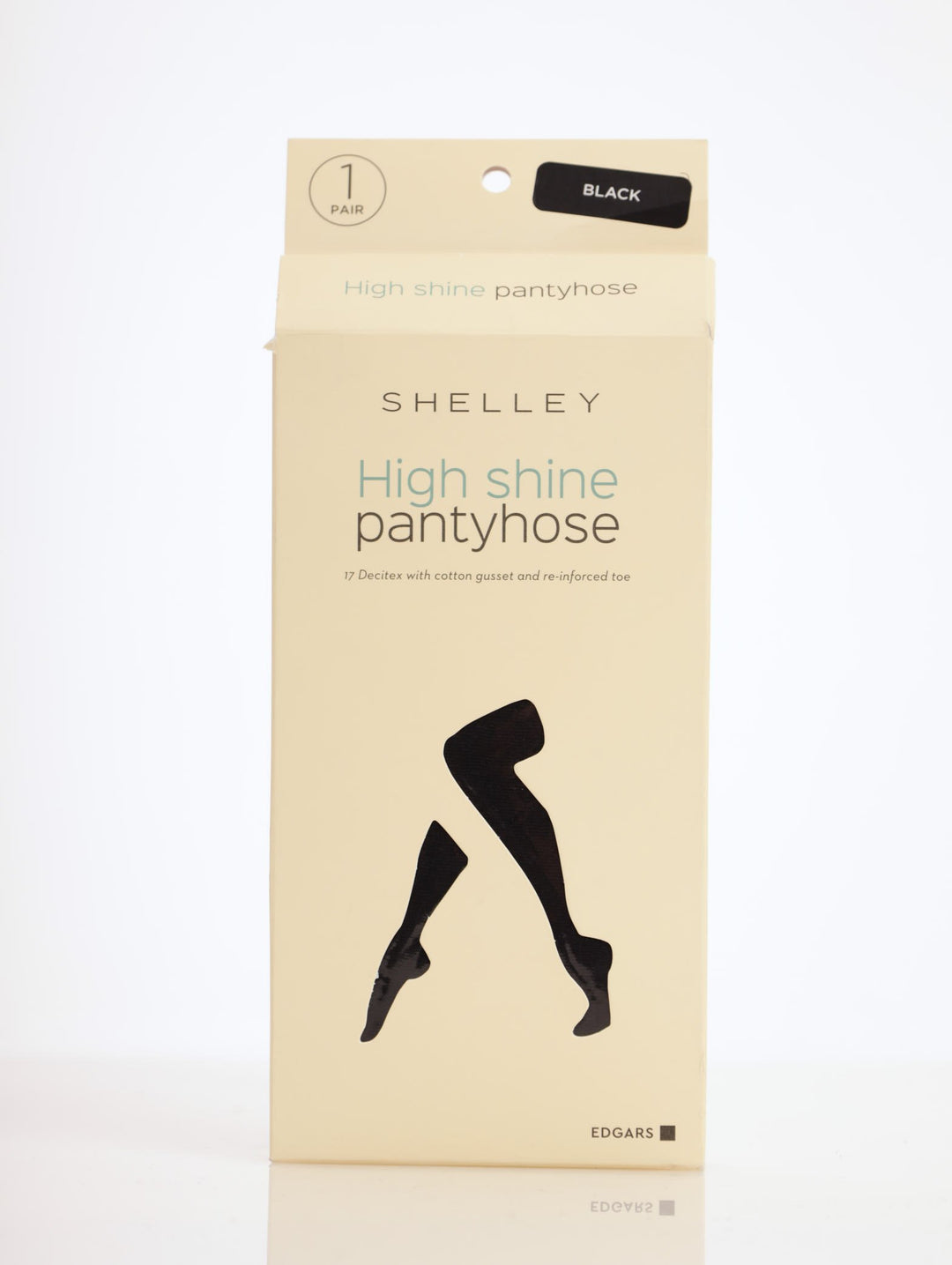 Ladies 1 Pack High Shine Hosiery - Black