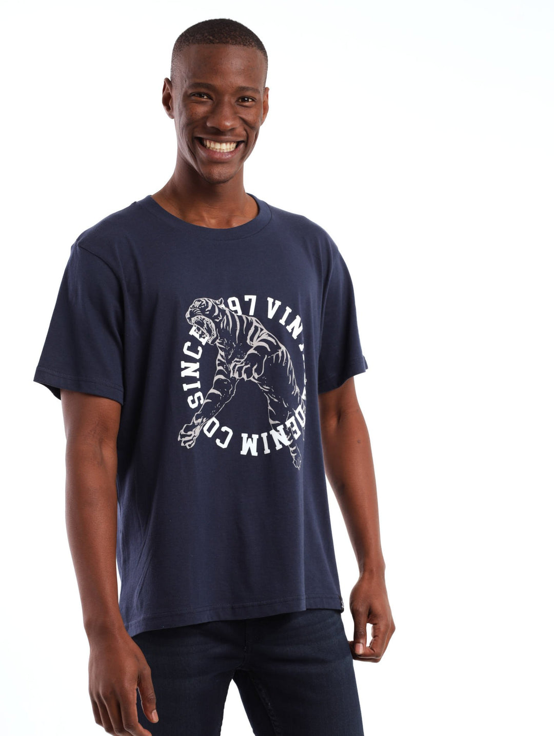 Men's Tiger Script Tee - Navy