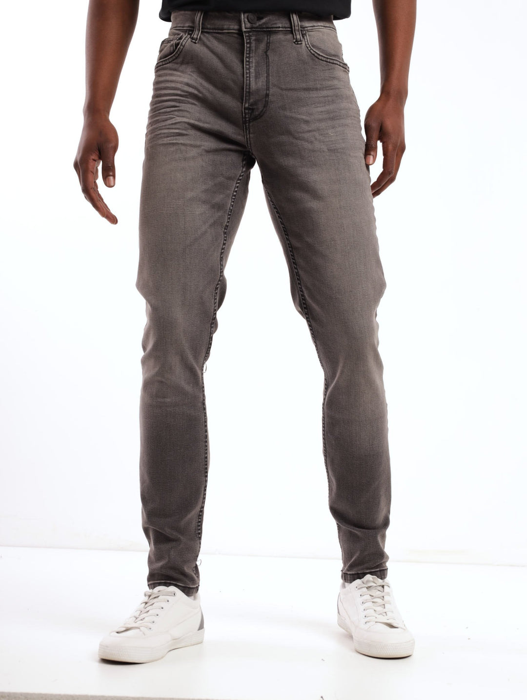 Men's Charcoal Slim Tapered Denim Jean