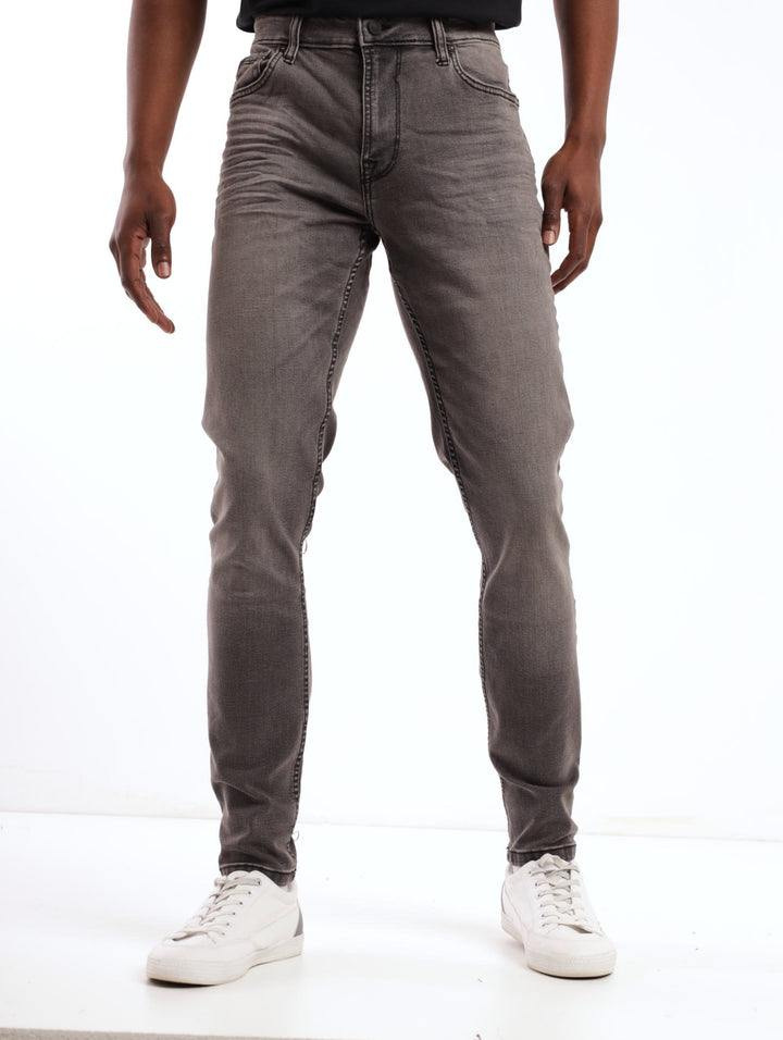 Men's Charcoal Slim Tapered Denim Jean