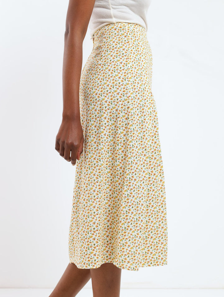 Ladies Pleated Front Maxi Skirt