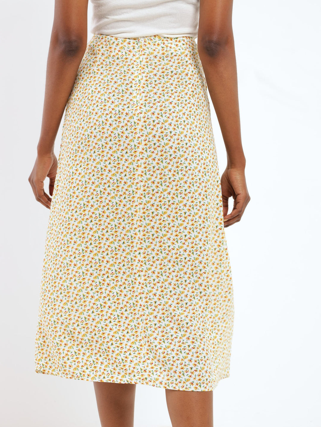 Ladies Pleated Front Maxi Skirt