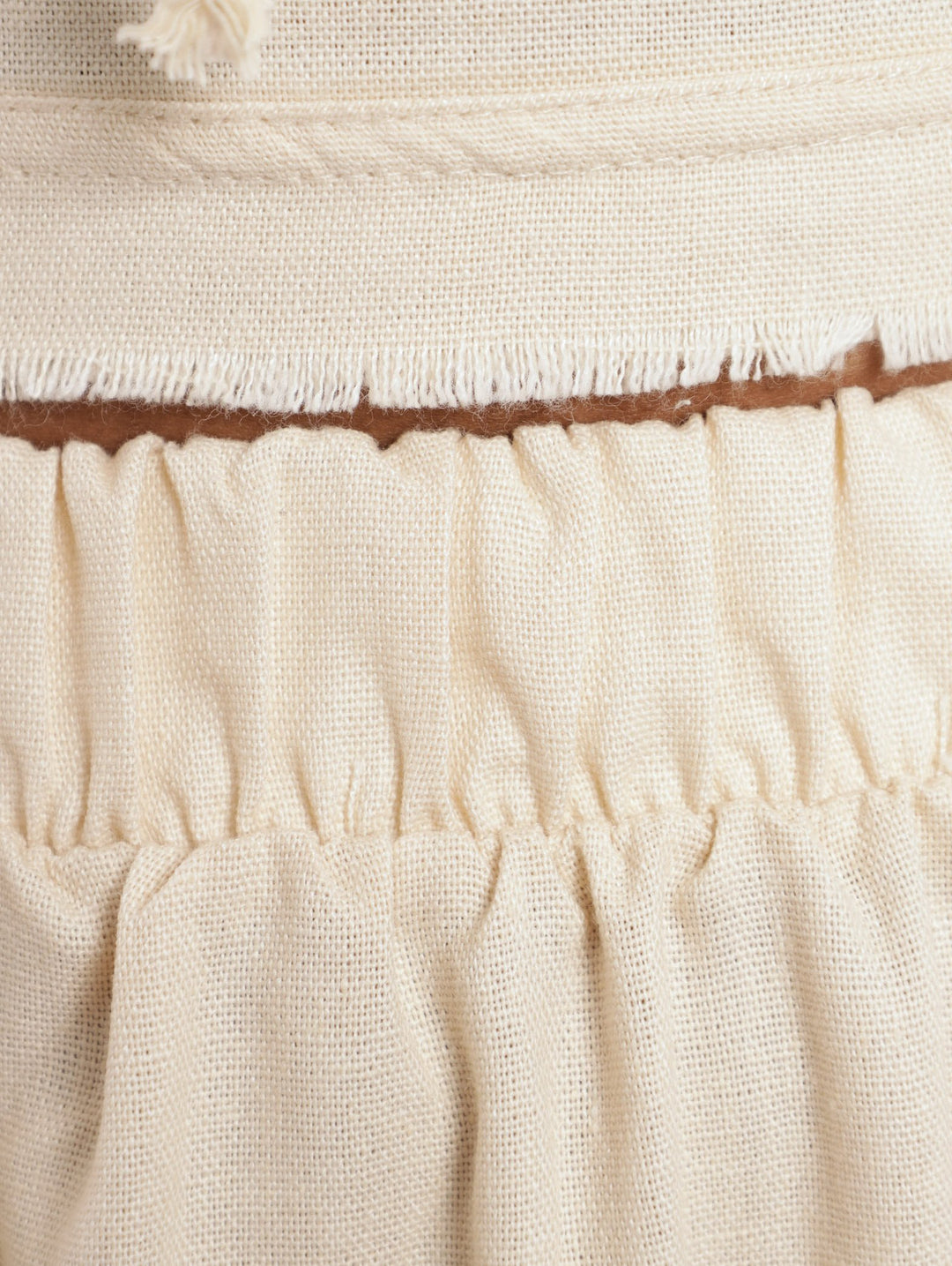 Ladies Tiered Mini Skirt - Cream