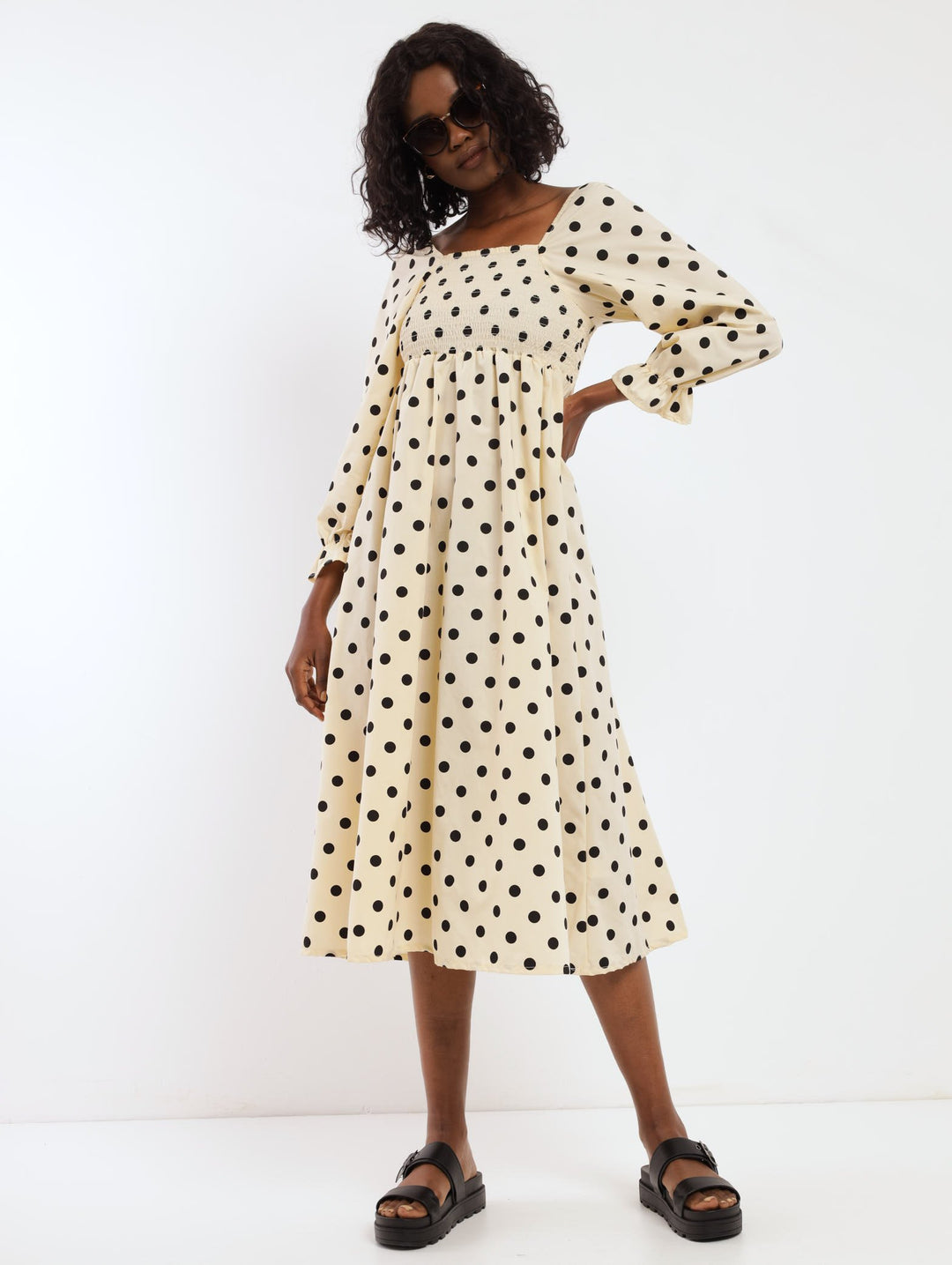 Ladies Polka Dot Poplin Dress