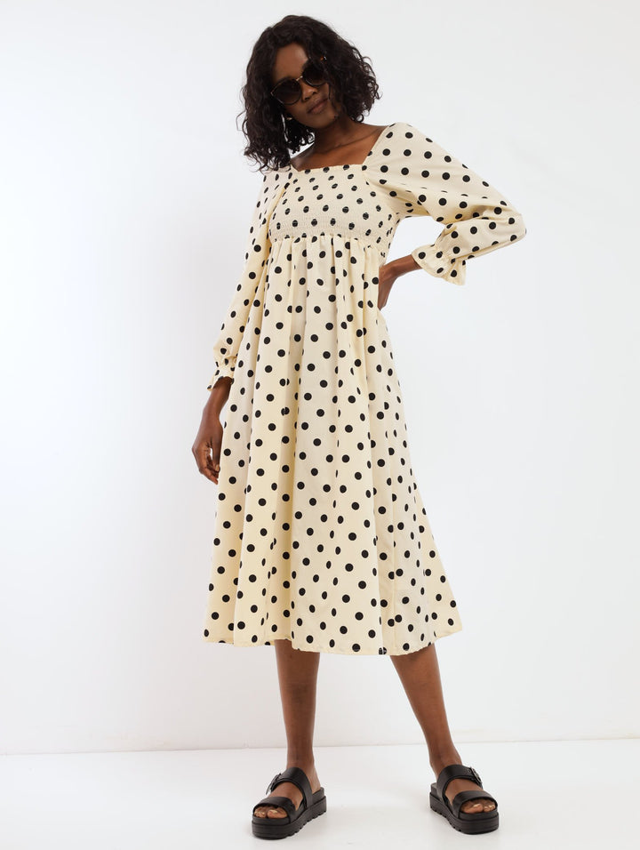 Ladies Polka Dot Poplin Dress