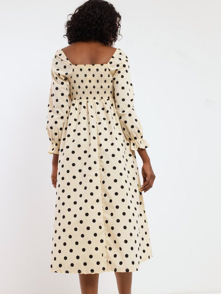 Ladies Polka Dot Poplin Dress