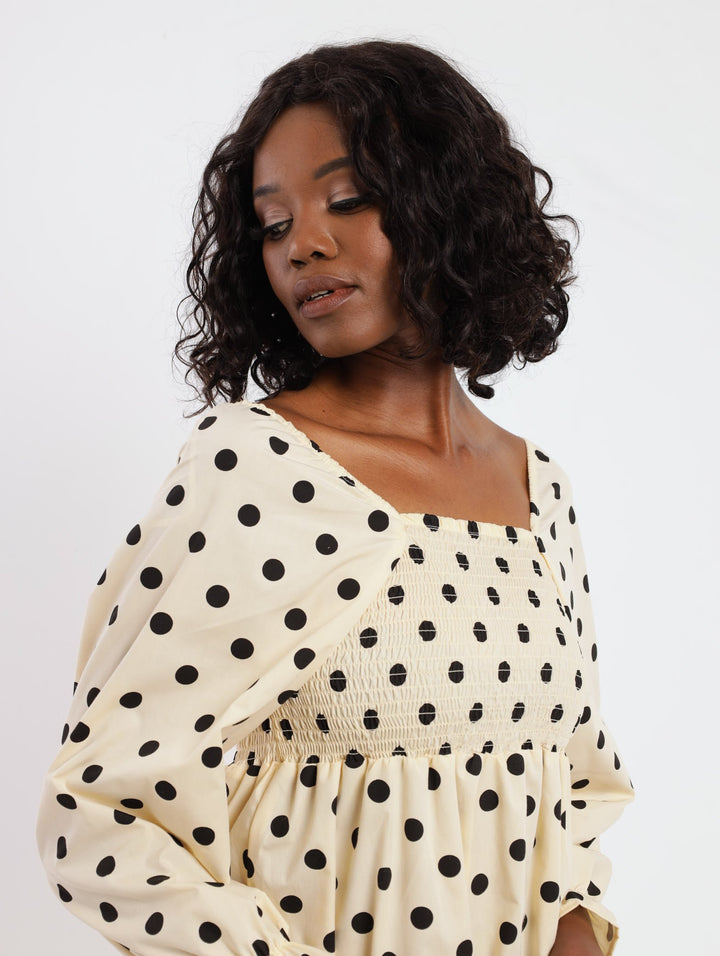 Ladies Polka Dot Poplin Dress