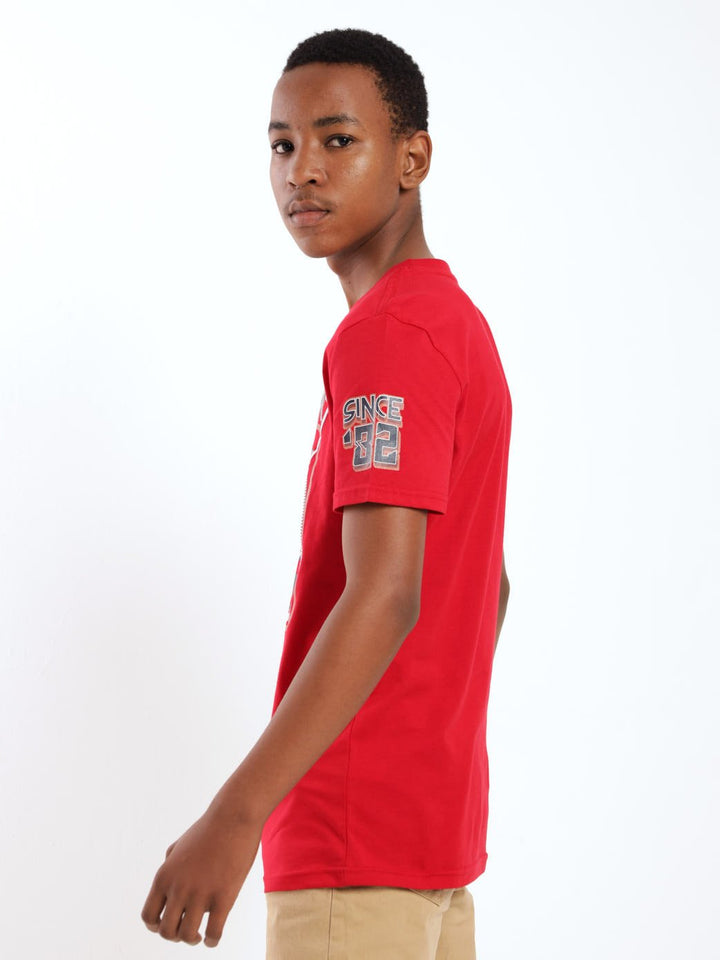Boys Short Sleeve Since 82 Tee - Red