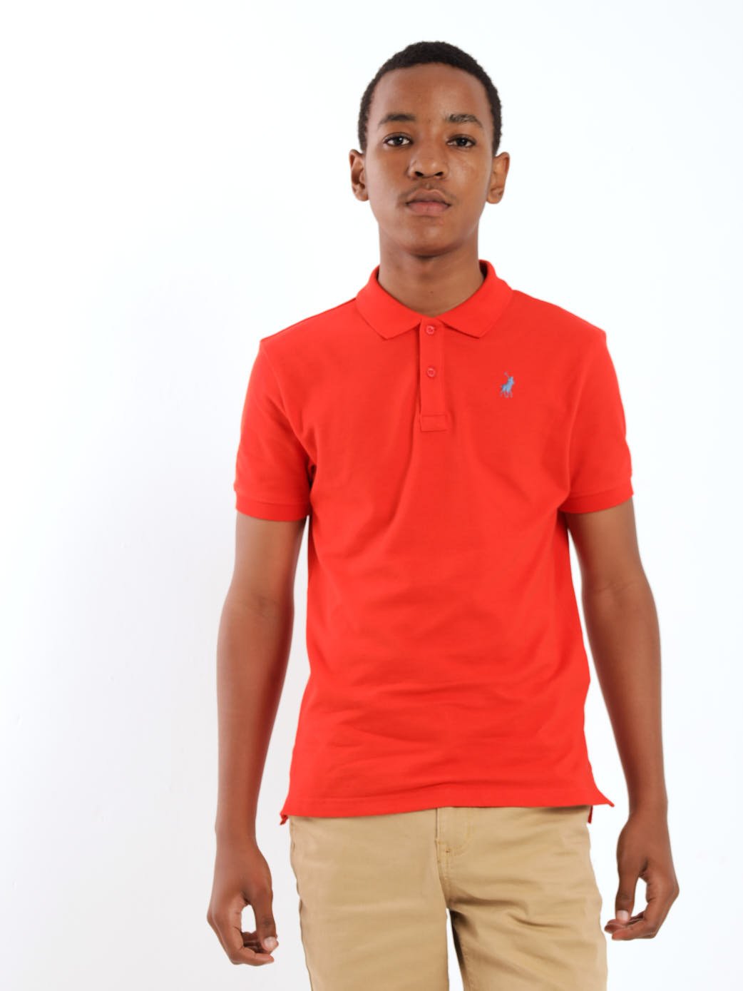 Boys Short Sleeve Classic Golfer - Red