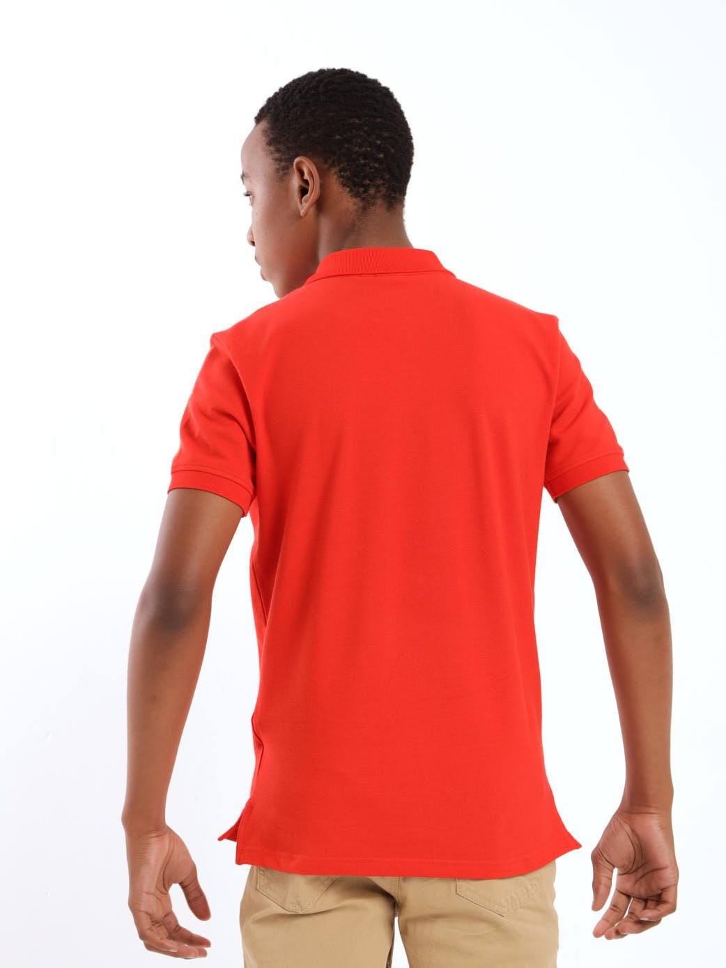 Boys Short Sleeve Classic Golfer - Red
