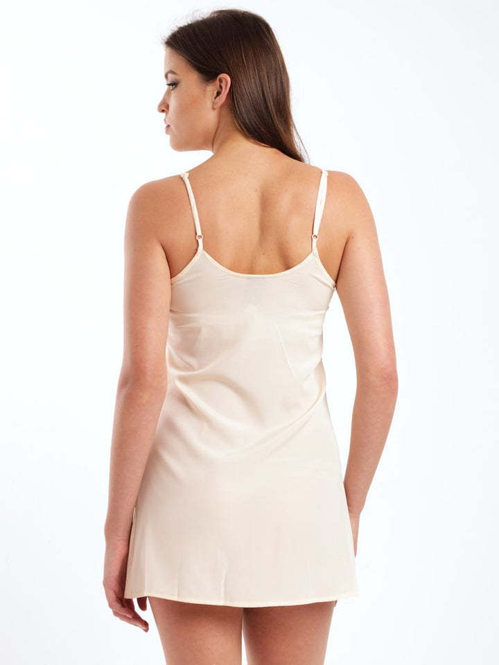 Ladies Basic Slip Dress - Nude