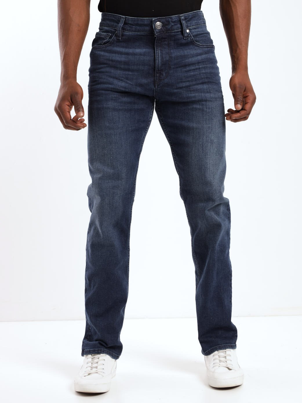 Men's Dark Blue Slim Straight Denim Jean