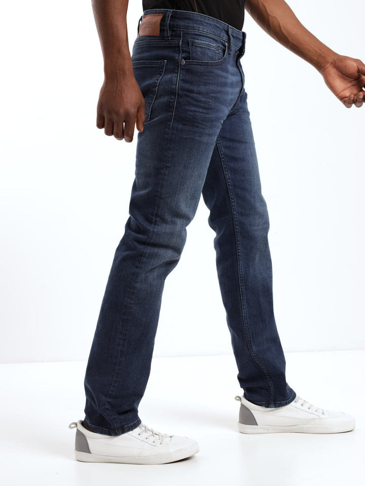 Men's Dark Blue Slim Straight Denim Jean