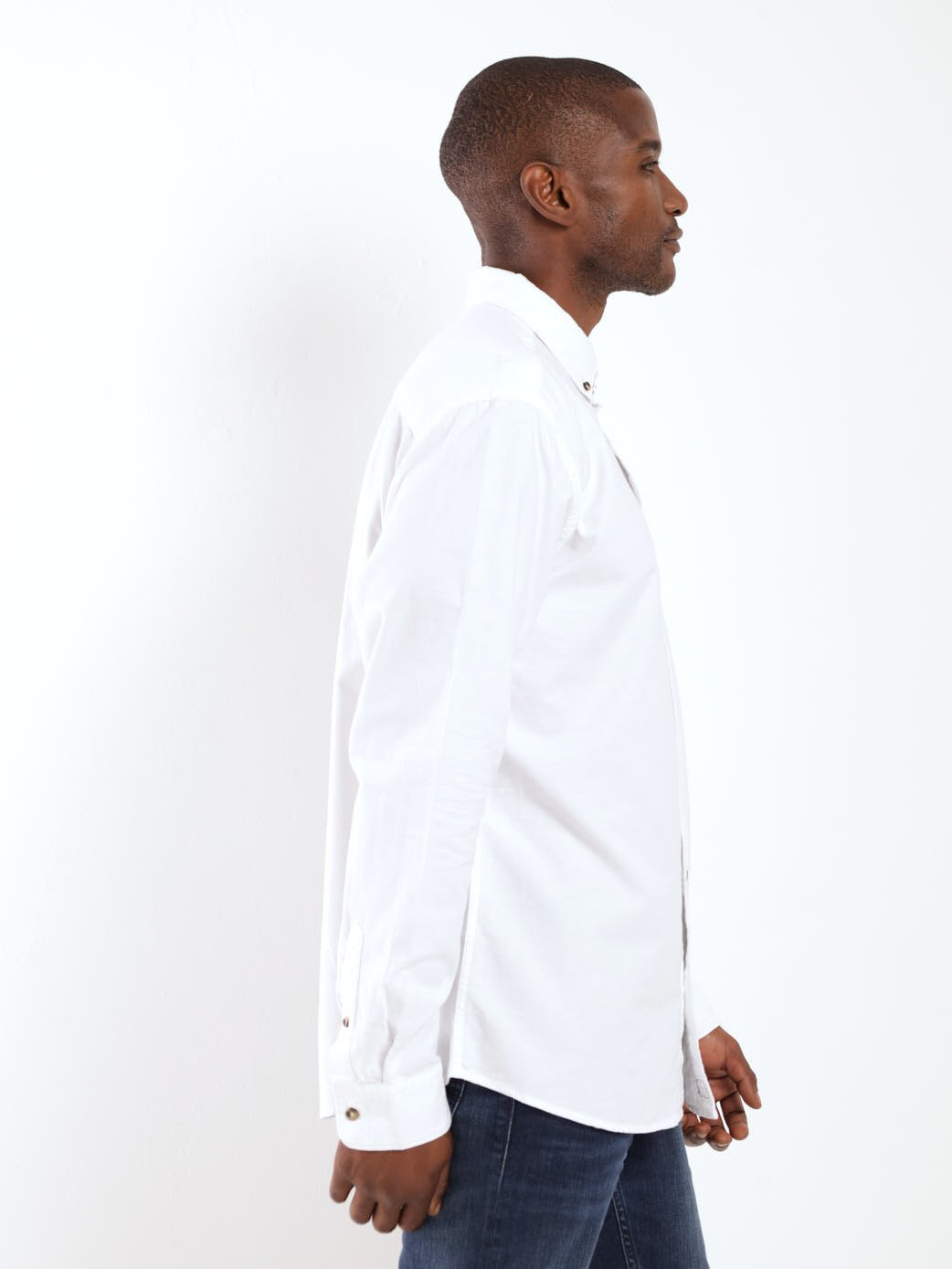 Mens Long Sleeve Plain Oxford White Shirt